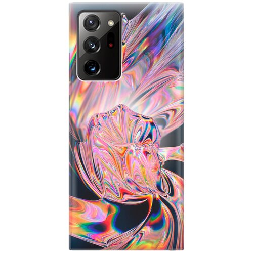 фото Ультратонкий силиконовый чехол-накладка для samsung galaxy note 20 ultra с принтом "стеклянная абстракция" gosso