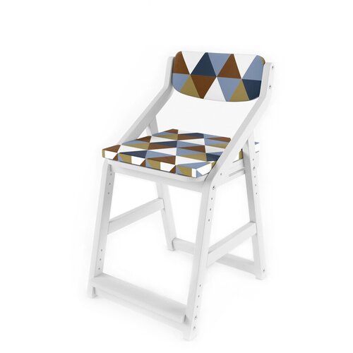 Купить Детский растущий стул Робин Wood с подушками (38 Попугаев), цвет: Белый/Ромбусы, 38 попугаев, Стульчики для кормления