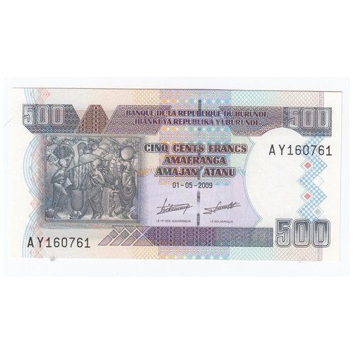 Бурунди 500 франков 1.5.2009 г. бурунди 10000 франков 2015 г принц рвагасоре и президент мельхиор ндадайе unc