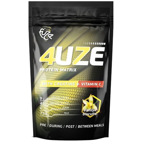 фото Мультикомпонентный протеин от fuze "4uze 47% creatine + vitamin c" 750 г : молочный шоколад