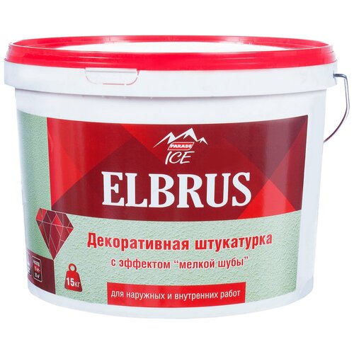 Декоративное покрытие Parade Ice Elbrus, белый, 15 кг декоративное покрытие parade ice silk с эффектом мокрого шелка белый 0 9 л