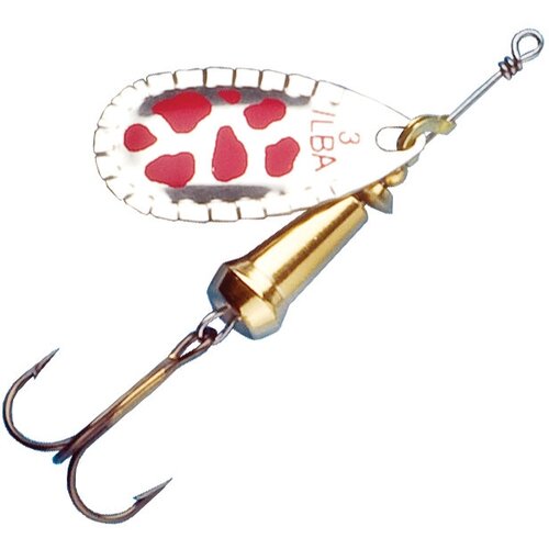 фото Блесна рыболовная вертушка для рыбалки на хищника / щуку / судака / окуня spark eco "silver/red" №1 (ilba), 3 нет бренда