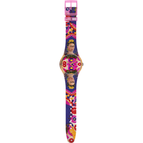 Наручные часы swatch Наручные часы SWATCH THE FRAME, BY FRIDA KAHLO SUOZ341, фиолетовый