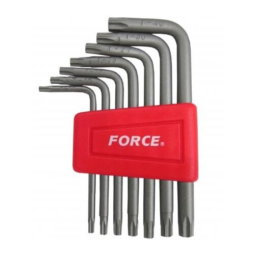 набор ключей сплайн м5 12 г образных 5 предметов force force 5501 FORCE 5071, 7 предм., красный/серебристый