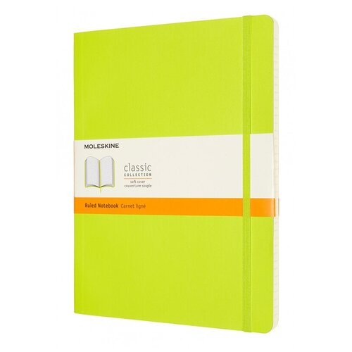 Блокнот Moleskine CLASSIC SOFT QP621C2 Xlarge, 190х250 мм, 192 страницы, линейка, мягкая обложка, лайм