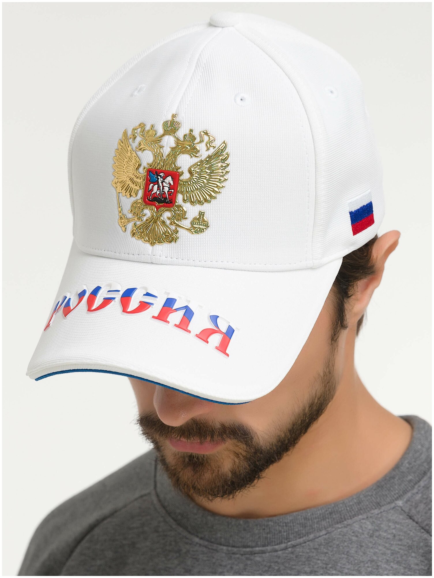 Спортивная кепка фокс спорт с гербом и флагом России 