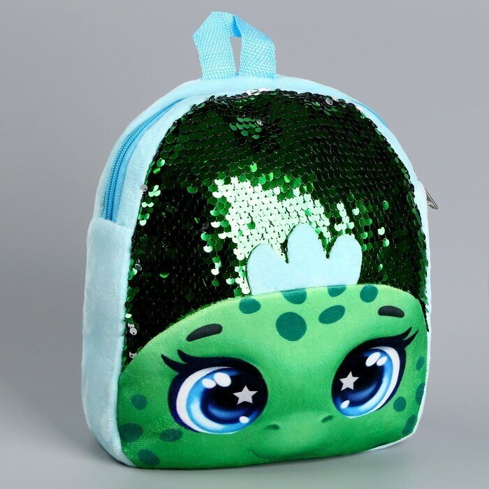 фото Рюкзак детский с пайетками «Пятнистый динозаврик», р. 23 × 28 см
