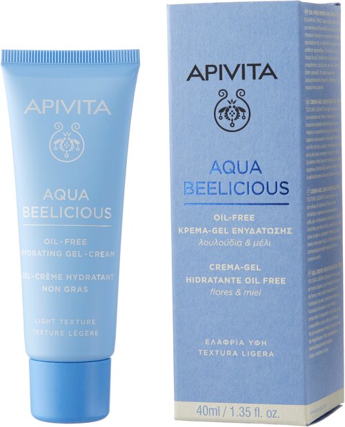 APIVITA/апивита, Aqua Beelicious Увлажняющий матирующий крем-гель для лица с легкой текстурой для женщин/ Основа под макияж, 40 мл