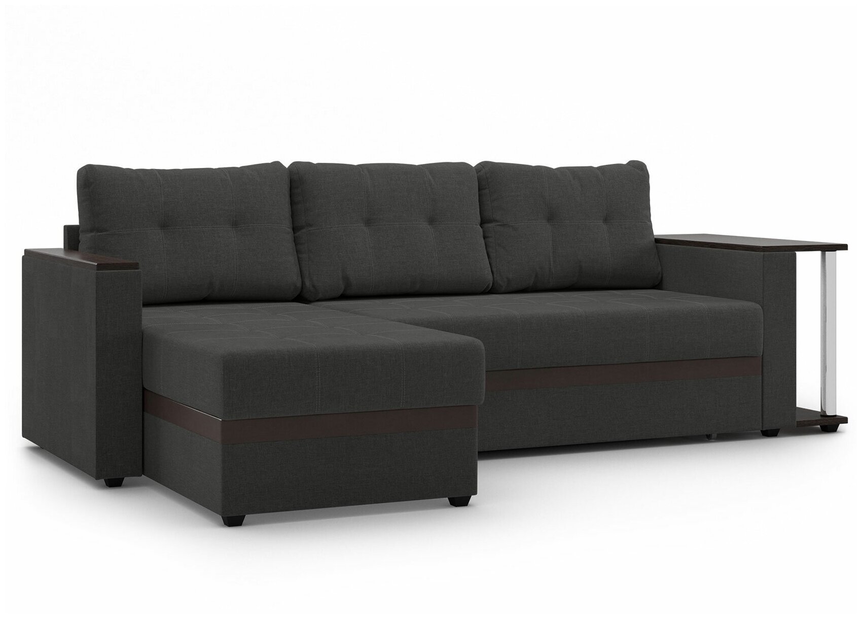 Угловой диван Первый Мебельный Атланта Серый, рогожка