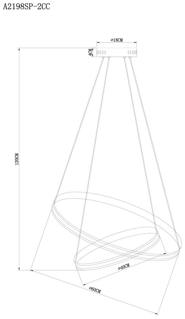 Подвесная люстра Arte Lamp MERIDIANA A2198SP-2CC - фото №3