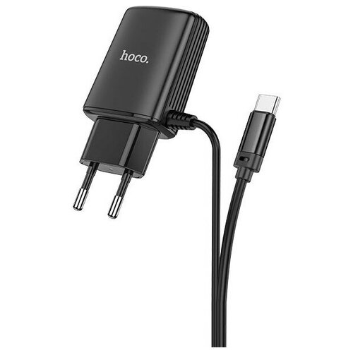 Сетевое зарядное устройство Hoco C82A Real power с кабелем USB Type-C, черный