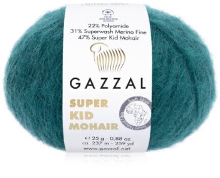 Gazzal super kid mohair 47% супер кид мохер 31% мериносовая шерсть 22% па;25гр-237м(1 моток)