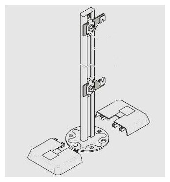 Напольный кронштейн KHC450 BH 300-400/120 (с декоративной крышкой) (тип 10/11) KHC450