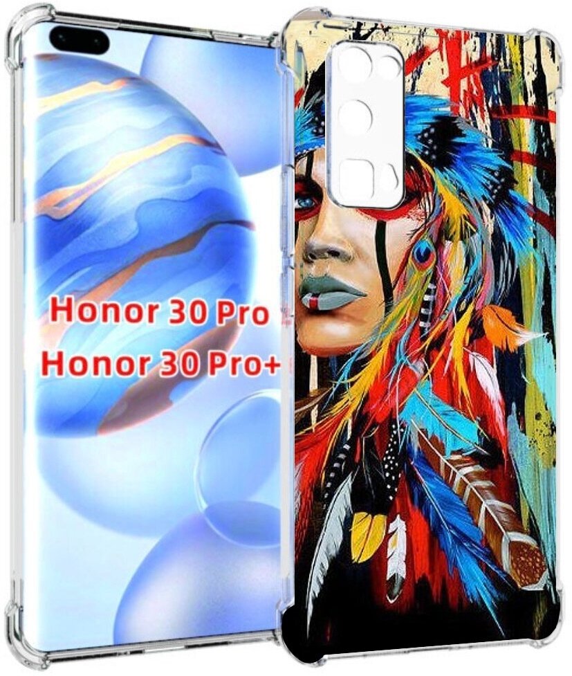 Чехол задняя-панель-накладка-бампер MyPads индеец расписной для Huawei Honor 30 Pro/Honor 30 Pro plus + (EBG-AN10) противоударный