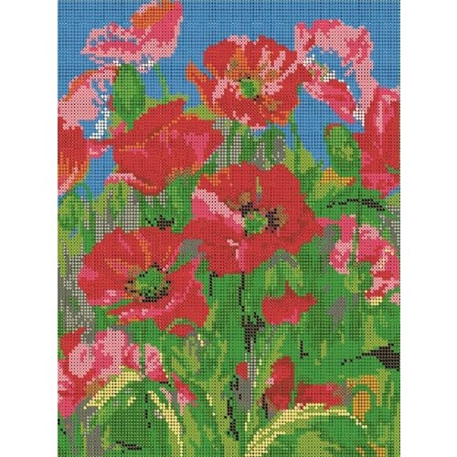 Набор для вышивания чешским бисером Вышивочка Маки 24х30
