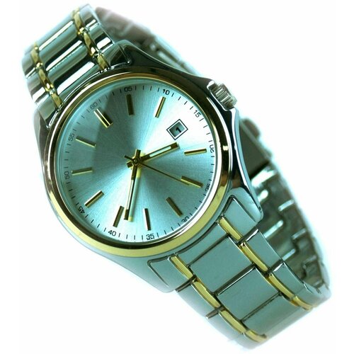 фото Женские наручные часы, круглые, кварцевый механизм, влагозащита 3 атм, регулируемый ремешок/металлик - золото нет бренда