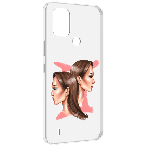 Чехол MyPads Девушка-Близнецы женский для Nokia C31 задняя-панель-накладка-бампер