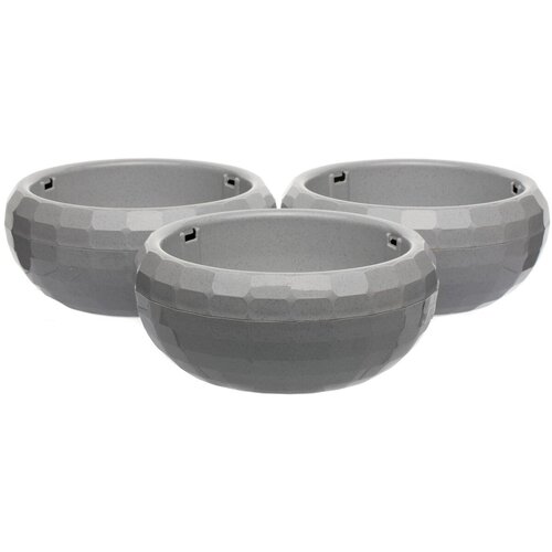 Горшок для цветов Navako Luna 2L Grey (3 штуки)