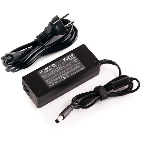 фото Блок питания (зарядка) iqzip для ноутбука dell 19.5v 4.62a (90w), штекер: 7.4 x 5.0 мм, (с сетевым кабелем), pn: pa-2e
