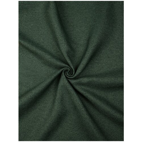 фото Ткань для штор интерия блэкаут рогожка 100*280 см темно-зеленый