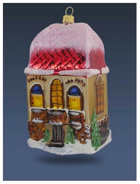 Елочная игрушка Дом с заснеженной крышей Komozja
