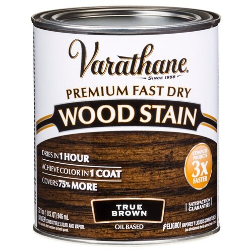 Varathane Premium Fast Dry Wood Stain тонирующее прозрачное масло для дерева (подлинный коричневый, 0,946 л)