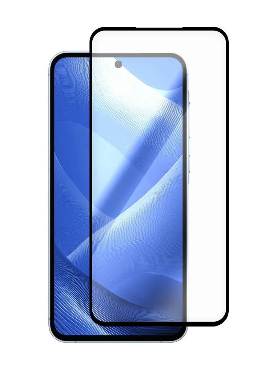 Защитное стекло Krutoff Premium для Samsung Galaxy A55 с чёрной рамкой