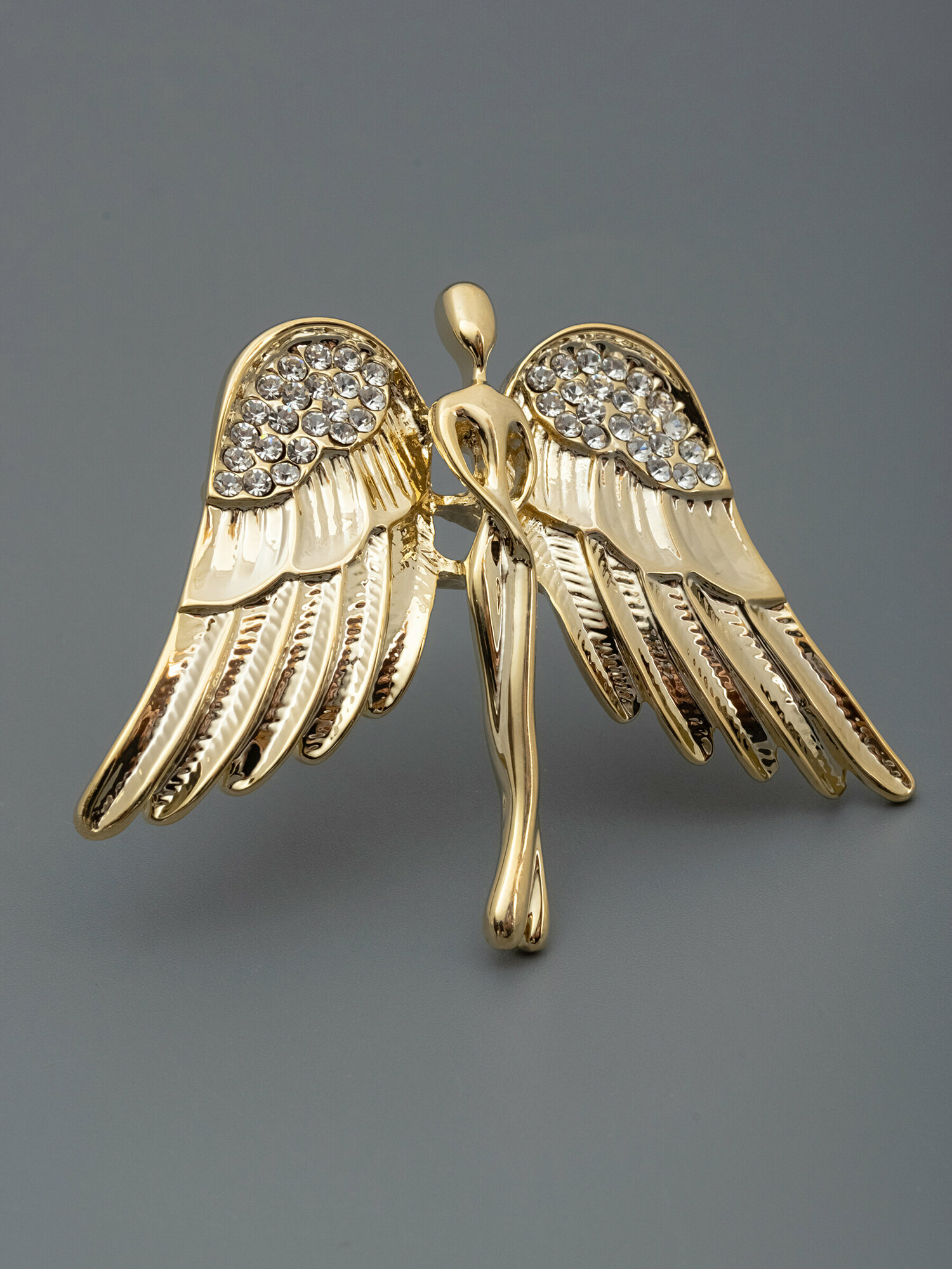 Брошь ЖемАрт, кристалл, золотистый — фото 1