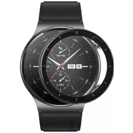 Защитная пленка для часов Zibelino гибридная PMMA для Huawei Watch GT 2 Pro (46 mm) (черный)