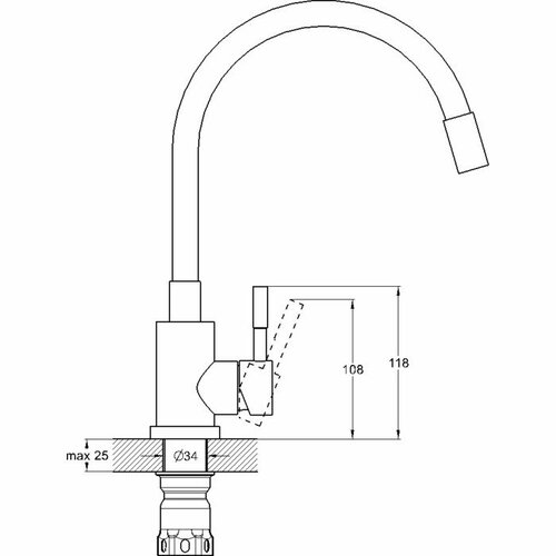 Смеситель Solone EZA4-F090GN для кухни с гибким цветным изливом (зеленый)