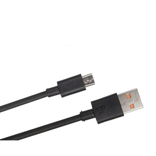 Кабель Micro USB 1 метр, 6 ампер, черный ( подходит для консолей PS4 )