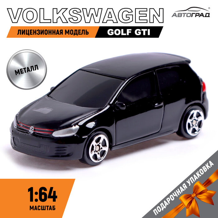 Машина металлическая VOLKSWAGEN GOLF GTI, 1:64, цвет чёрный (арт. 3098604)