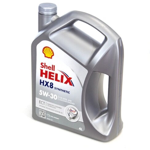 Синтетическое моторное масло SHELL Helix HX8 ECT 5W-30, 4 л, 1 шт.