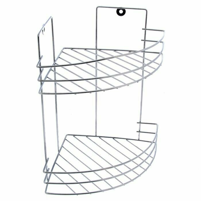 Полка угловая 2-х ярусная 20x20x29 см цвет хром