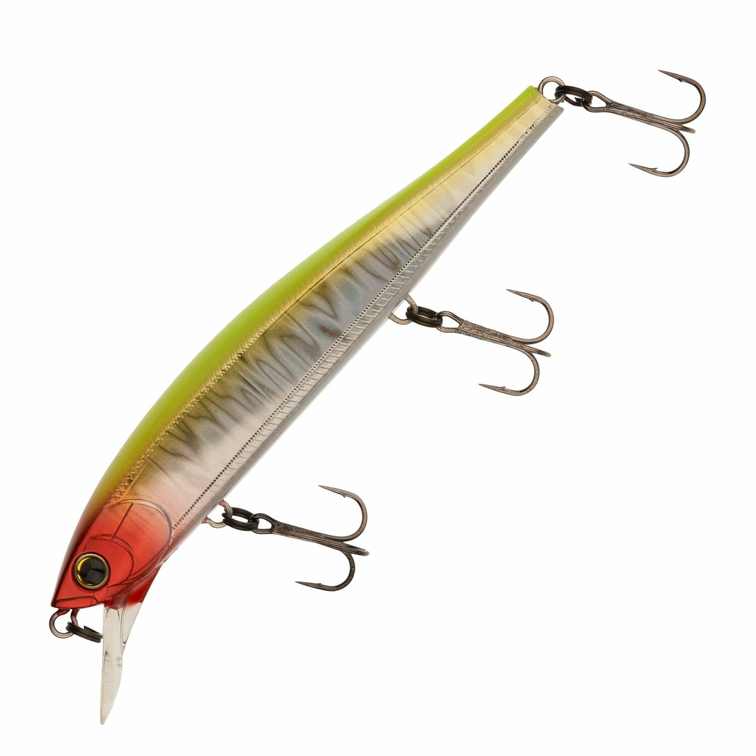 Воблер для рыбалки Duel Hardcore Minnow Flat 110 F R1361 цв. HCR, 15 гр 110 мм, на щуку, судака, минноу / всплывающий, до 1,5 м