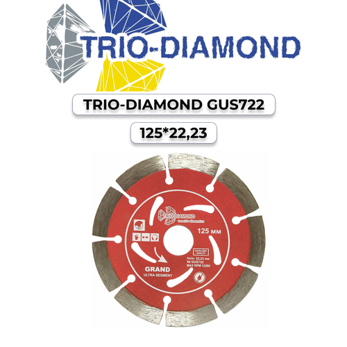 Диск алмазный отрезной 125*22,23 Сегментный серия Grand hot press GUS722 диск алмазный отрезной 350 25 4 сегментный с защитным зубом grand asphalt ga773 250350