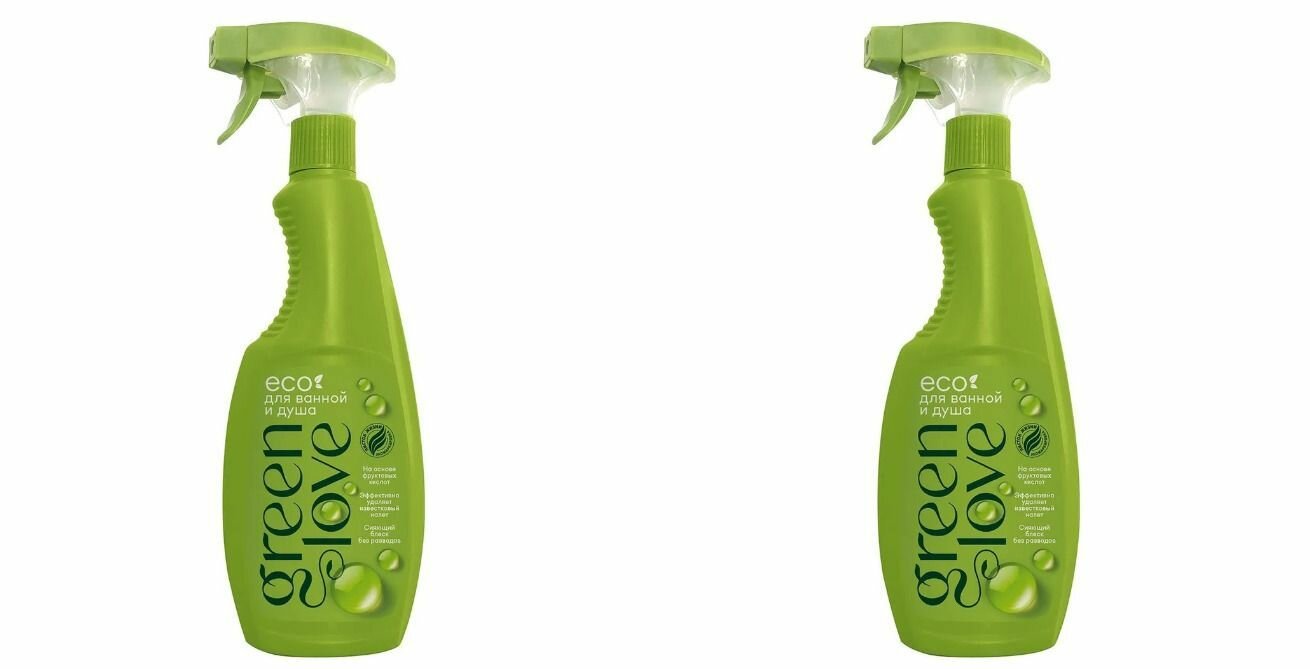 фото Green Love / Спрей очиститель Green Love для ванной и душа 500мл 2 шт