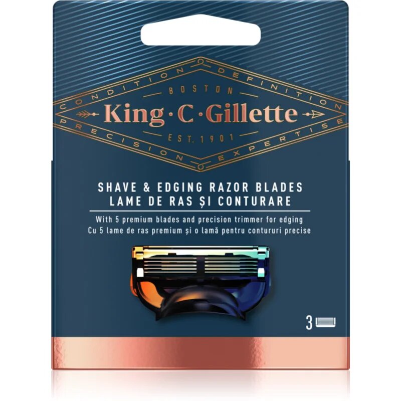 Бритвенные сменные лезвия King C. Gillette Shave & Edgedging, 3 шт. (Из Эстонии)