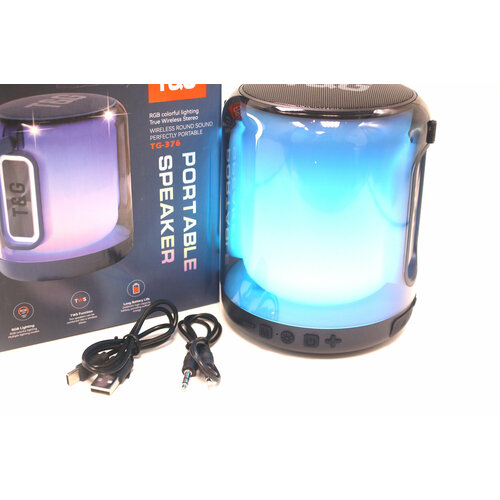 Портативная Беспроводная Bluetooth колонка TG376 с подсветкой Черная 241700₽