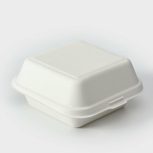 Ланч - бокс, коробка для бенто - торта и бургера, 15,2×15,2×8 см, сахарный тростник, 50 шт/уп (комплект из 50 шт)