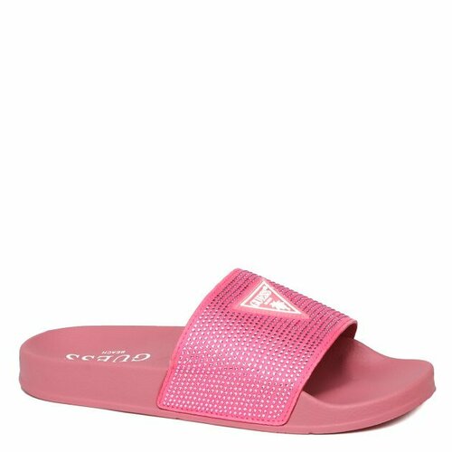 Шлепанцы GUESS, размер 37/38, розовый summer slippers sandals ladies 2021 polka dot transparent open toed slippers ladies transparent outdoor flat beach slippers