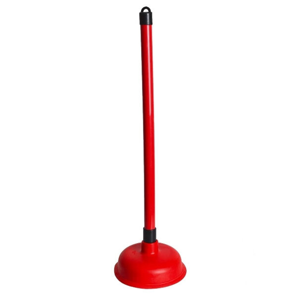 Вантуз с длинной ручкой, диаметр 11,5 см, высота 34 см, цвет красный - 1 шт