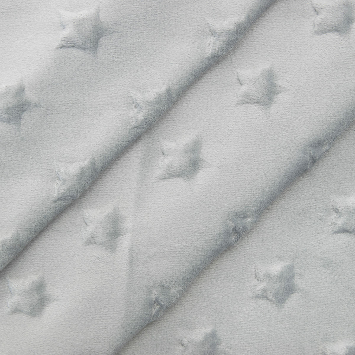 Плюш ткань для шитья и рукоделия 'Звезды', 45*50 см (± 2 см), ворс 2,5 мм, 240 г/м², SOVUSHKA (серый)