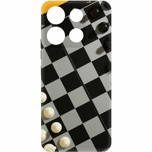 Чехол-накладка Krutoff Soft Case Шахматы для ITEL A60s черный