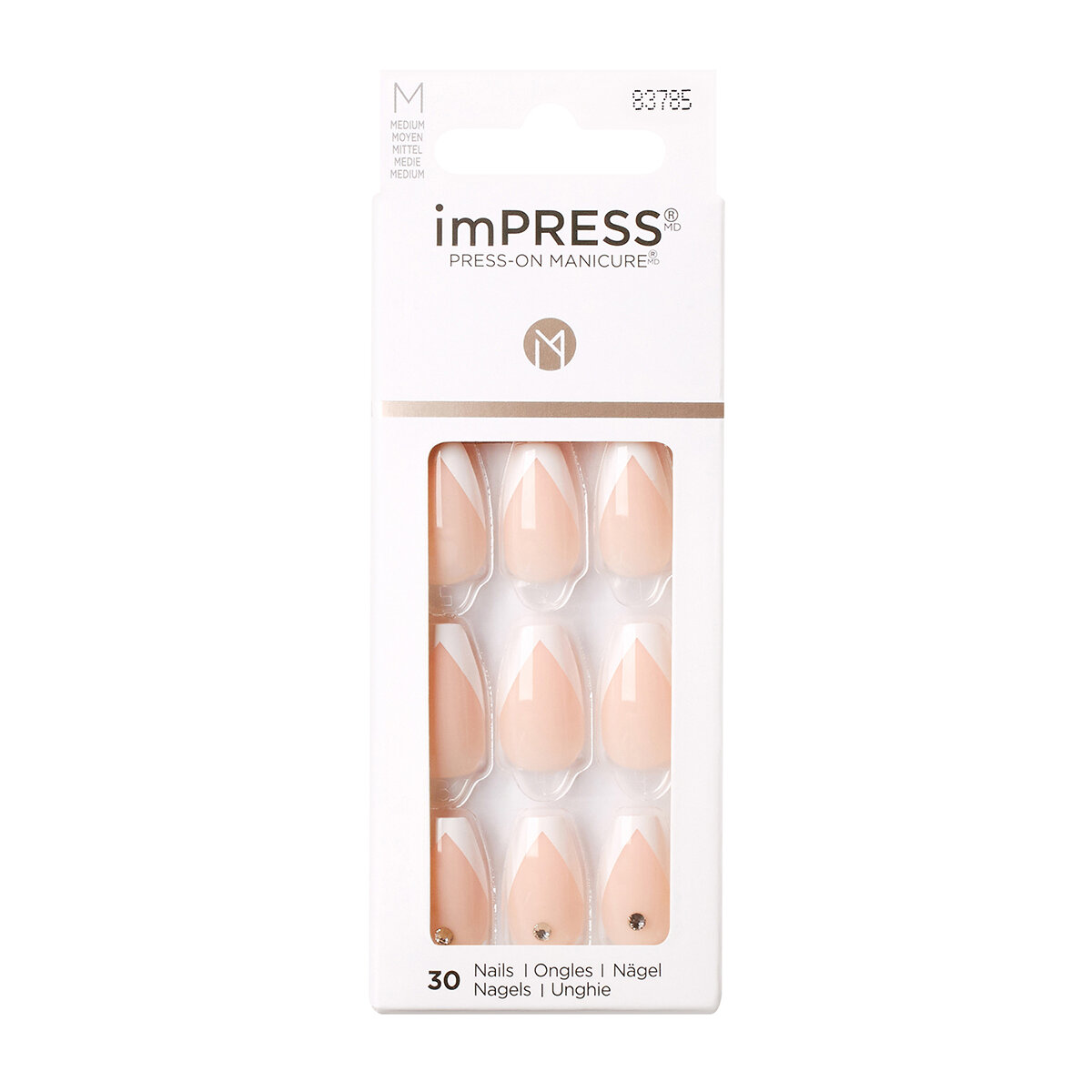 Kiss Твердый лак Импресс Маникюр Акцент "Француженка", длина средняя Impress Manicure Color KIMM04C