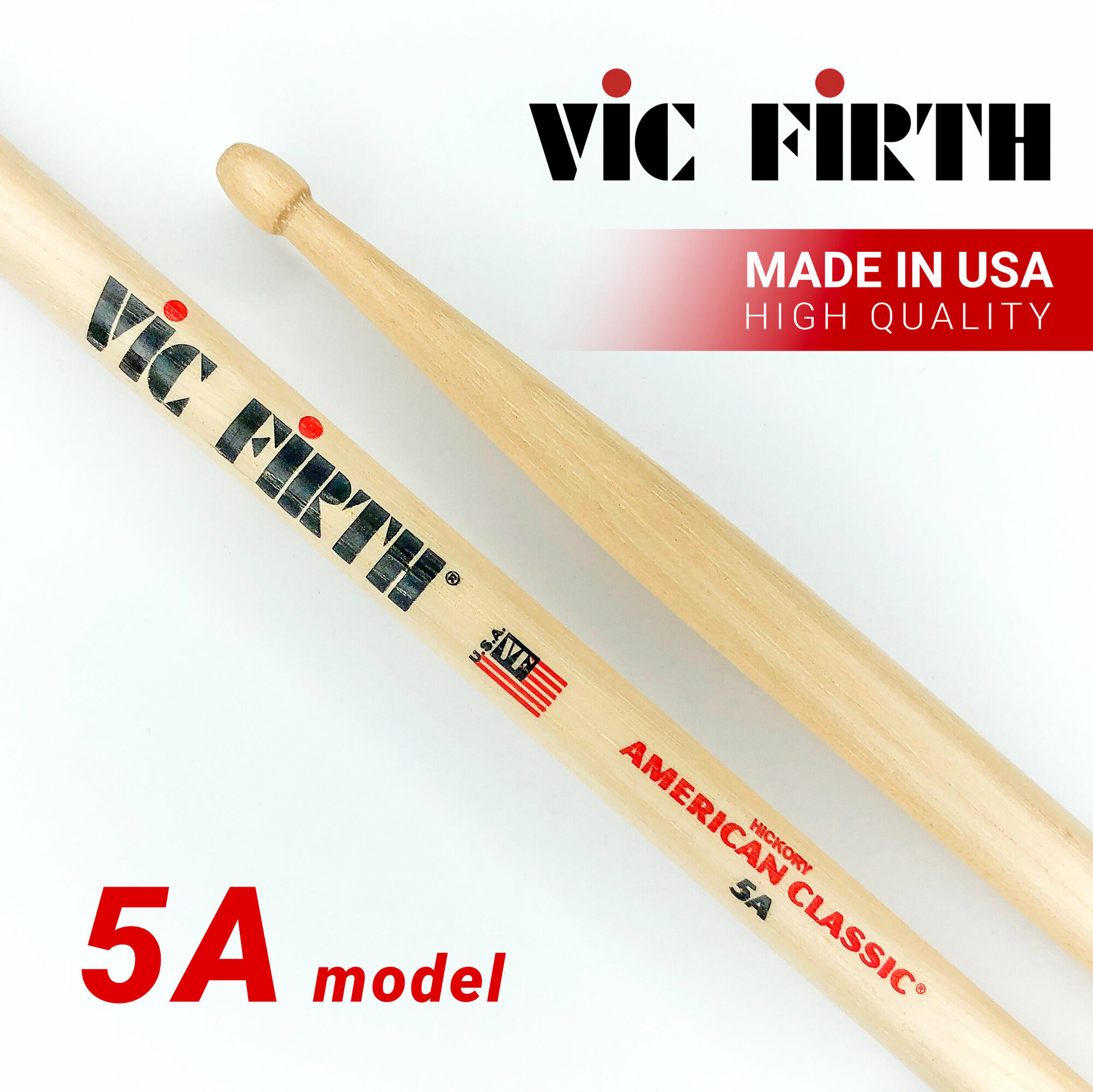 Барабанные палочки Vic Firth American Classic Drumsticks - 5A - Wood Tip