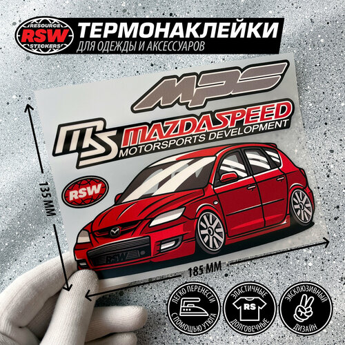 Термонаклейка с изображением Mazda 3 Mazda speed, JDM