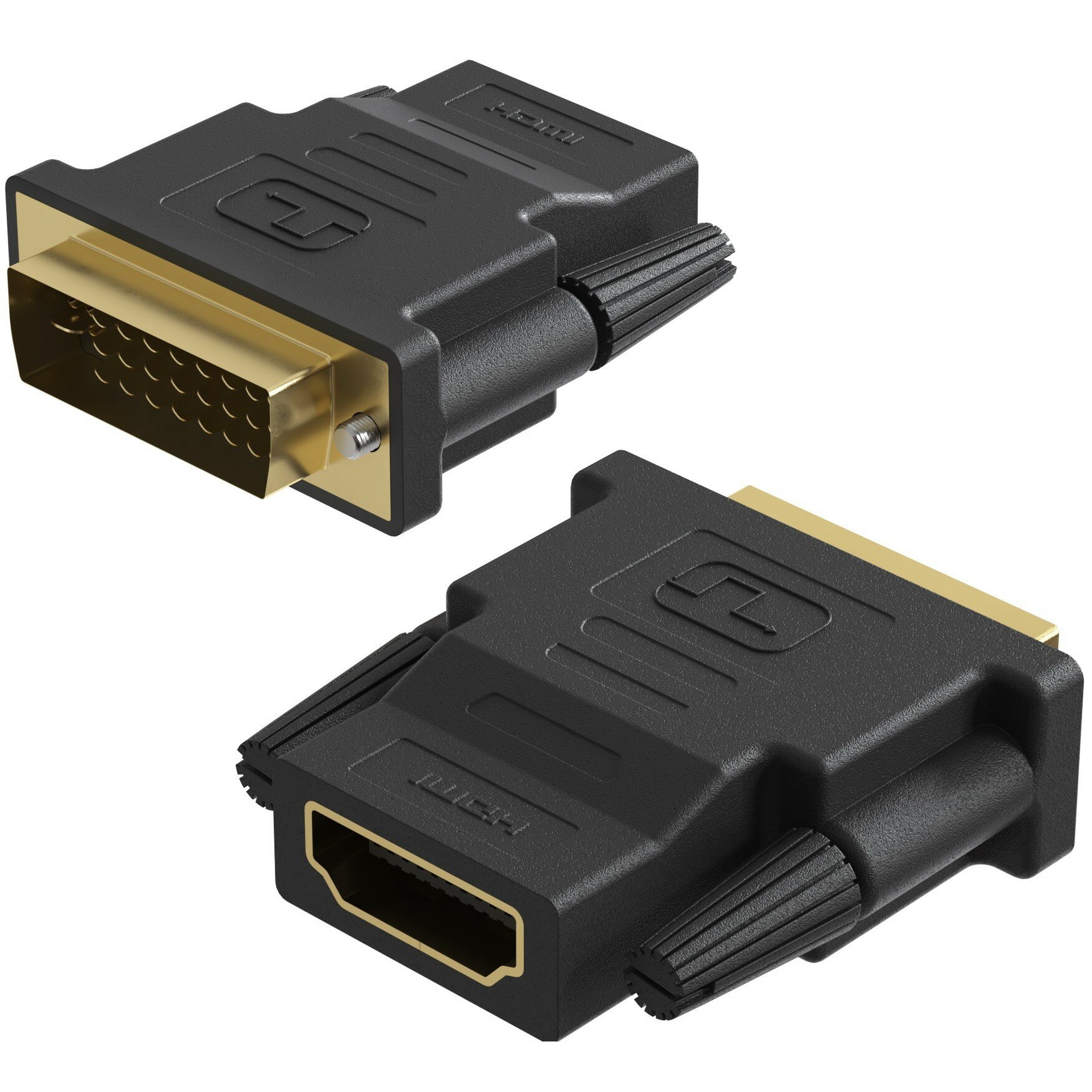 Адаптер-переходник GSMIN RT-91 DVI-I (24+5) (M) - HDMI (F) (Черный) — фото 1