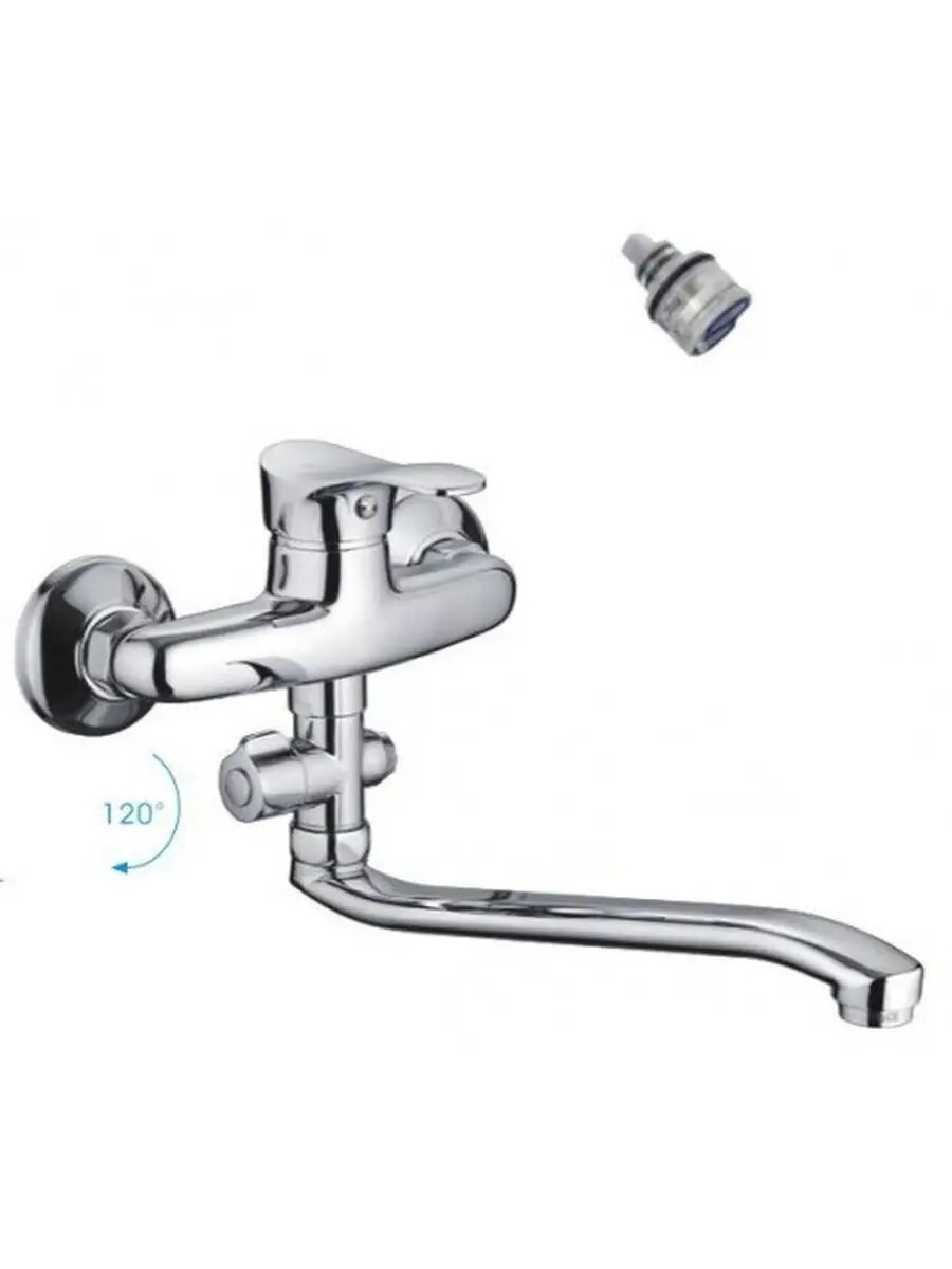 Смеситель для ванны Frap F2114-B, горизонтальный монтаж, хром