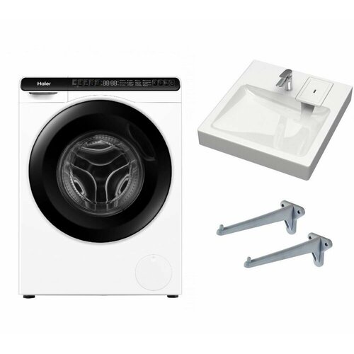 Стиральная машина мини с паром Haier HW50-BP1026 и раковина над стиральной машиной Марго 5915000₽